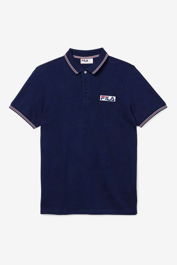 Fila Connell Men's Polo Shirts - Navy/White/Red,NZ 125-98520